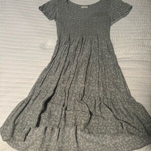 Altar'd State Green Patterned Midi Dress